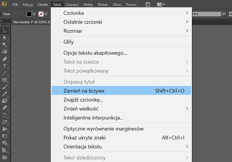 Jak uniknąć błędy drukowania- poradnik zamiana tekstu na krzywe w Adobe Illustrator